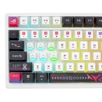 ASUS Klávesnice ROG Azoth X, Mechanická, Bezdrátová BT, RF 2.4GHz, US, bílá ASUS Klávesnice ROG Azoth X, Mechanická, Bezdrátová BT, RF 2.4GHz, US, bílá