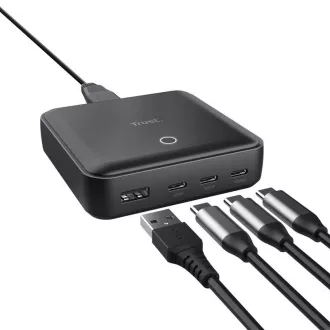 TRUST napájecí adaptér MAXO 100W, 3x USB-C, 1xUSB-A