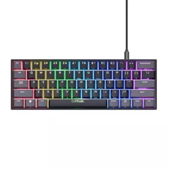 TRUST klávesnice GXT 867 ACIRA, 60%, Herní Klávesnice, USB, USB-C, US