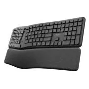 TRUST klávesnice Keyra, Ergonomická, Bezdrátová, US, černá