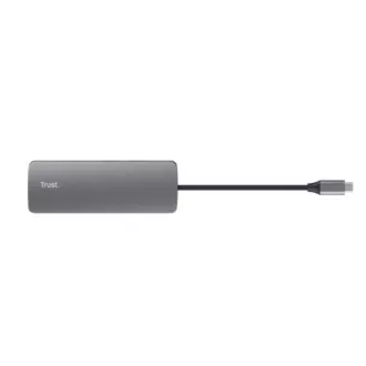 TRUST Dokovací stanice DALYX USB-C, 8v1, HDMI, RJ45, 2xUSB-C, 2xUSB-A, microSD/SD karta, šedá