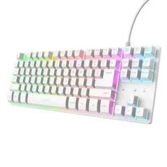 TRUST Klávesnice GXT 833 Thado, Membránová, USB, RGB, bílá TRUST Klávesnice GXT 833 Thado, Membránová, USB, RGB, bílá