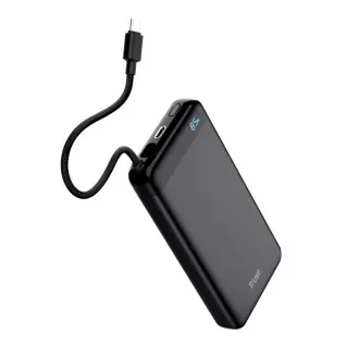 TRUST Powerbanka Fiera, 20000 mAh, S kabelem, 2x USB-C, černá TRUST Powerbanka Fiera, 20000 mAh, S kabelem, 2x USB-C, černá
