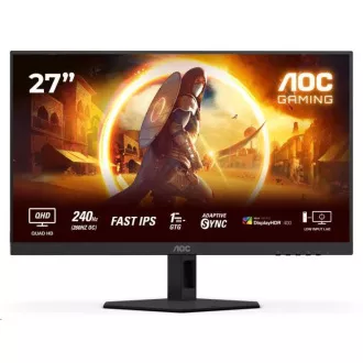 AOC MT 27" Q27G4ZR - 2560x1440, Fast IPS, 240Hz (OC 260Hz), 2xHDMI, 1xDP, Repro, Pivot AOC MT 27" Q27G4ZR - 2560x1440, Fast IPS, 240Hz (OC 260Hz), 2xHDMI, 1xDP, Repro, Pivot