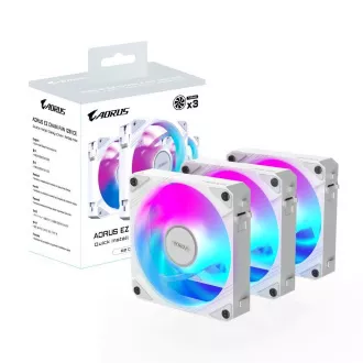 GIGABYTE ventilátor AORUS EZ CHAIN FAN ICE 3-PACK, 3x120mm, bílá