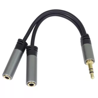 PremiumCord rozdvojka HQ 3, 5mm Jack Male - 2x Jack Female 15cm PremiumCord rozdvojka HQ 3, 5mm Jack Male - 2x Jack Female 15cm