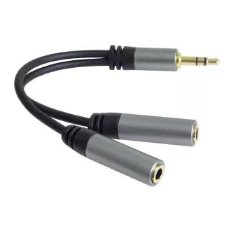 PremiumCord rozdvojka HQ 3, 5mm Jack Male - 2x Jack Female 15cm PremiumCord rozdvojka HQ 3, 5mm Jack Male - 2x Jack Female 15cm