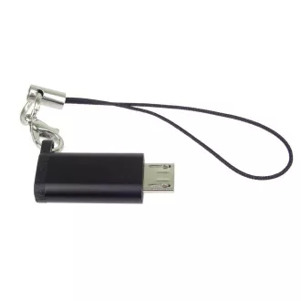 PremiumCord Adaptér USB-C konektor female - USB 2.0 Micro-B/male, černý s očkem na zavěšení