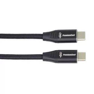 PREMIUMCORD Kabel USB-C M/M, 240W 480Mbps černý bavlněný oplet, 0, 5m PREMIUMCORD Kabel USB-C M/M, 240W 480Mbps černý bavlněný oplet, 0, 5m