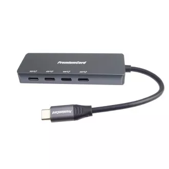 PREMIUMCORD Hub USB-C na 4x USB 3.2 Typ-C, 5G SuperSpeed, Aluminum