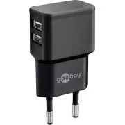 Goobay Napájecí a nabíjecí adaptér 230V na 2x USB, max.2, 4A, černý