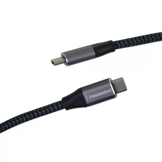 PREMIUMCORD USB-C kabel (USB 3.2 Gen2x2, 5A, 100W, 20Gbit/s) 3m, Šedá PREMIUMCORD USB-C kabel (USB 3.2 Gen2x2, 5A, 100W, 20Gbit/s) 3m, Šedá