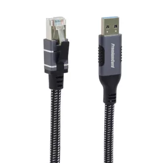 PremiumCord Ethernetový kabel USB3.2 na LAN RJ45 10/100/1000, 3m PremiumCord Ethernetový kabel USB3.2 na LAN RJ45 10/100/1000, 3m