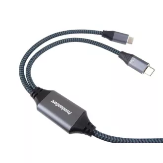 PREMIUMCORD Nabíjecí kabel USB-C, 2xUSB-C na USB-C, 100W, 1m, černá