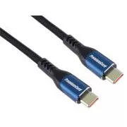 PremiumCord USB-C kabel (USB 3.2 GEN 2x2, 5A, 100W, 20Gbit/s) 1m, bavlněný oplet