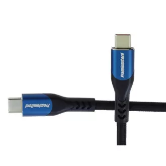PremiumCord USB-C kabel (USB 3.2 GEN 2x2, 5A, 100W, 20Gbit/s) 1, 5m, bavlněný oplet PremiumCord USB-C kabel (USB 3.2 GEN 2x2, 5A, 100W, 20Gbit/s) 1, 5m, bavlněný oplet