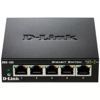 D-Link DGS-105 5-port Gigabit Metal Housing Desktop Switch D-Link DGS-105 5-port Gigabit Metal Housing Desktop Switch