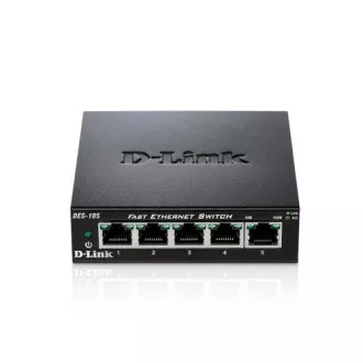 D-Link DES-105 5-port 10/100 Metal Housing Desktop Switch D-Link DES-105 5-port 10/100 Metal Housing Desktop Switch