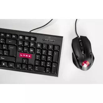 LYNX set klávesnice a myš, drátový set, USB, CZ/SK