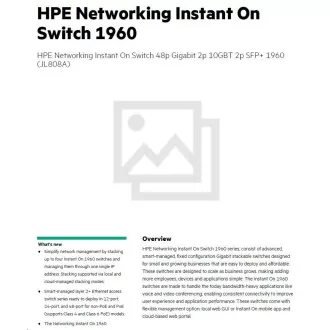 HPE Networking Instant On Switch 48p Gigabit 2p 10GBT 2p SFP+ 1960 (JL808A)