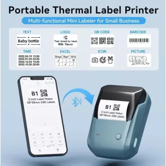 Niimbot Tiskárna štítků B1 Smart, lake blue + role štítků 210ks Niimbot Tiskárna štítků B1 Smart, lake blue + role štítků 210ks