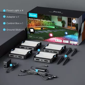 Govee Flood Lights 2 venkovní SMART LED světla 4ks Govee Flood Lights 2 venkovní SMART LED světla 4ks