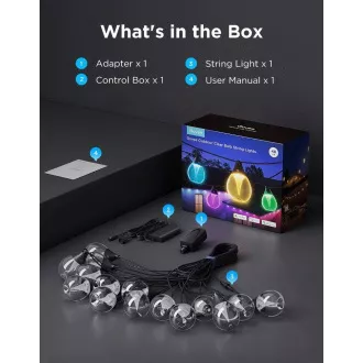Govee RGBICW Smart zahradní řetěz 15 žárovek Matter Govee RGBICW Smart zahradní řetěz 15 žárovek Matter