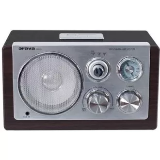 Orava RR-29 A rádio, 1 x 3, 5W, AM / FM rádio, USB, AUX vstup, SD karta, hnědá / stříbrná Orava RR-29 A rádio, 1 x 3, 5W, AM / FM rádio, USB, AUX vstup, SD karta, hnědá / stříbrná