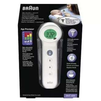 Braun BNT400B bezdotykový teploměr, extrémně citlivý senzor, technologie Age Precision, černý