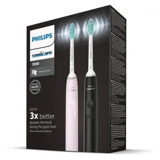 Philips HX3675/15 Sonicare elektrický zubní kartáček, sonický, časovač, tlakový senzor, 2 kusy, růžová a černá Philips HX3675/15 Sonicare elektrický zubní kartáček, sonický, časovač, tlakový senzor, 2 kusy, růžová a černá