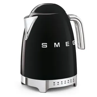 Smeg KLF04BLEU rychlovarná konvice, 1, 7 l (7 šálků), 2400 W, styl 50. let, řízení teploty, 7 programů, černá