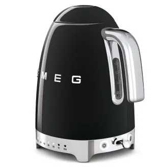 Smeg KLF04BLEU rychlovarná konvice, 1, 7 l (7 šálků), 2400 W, styl 50. let, řízení teploty, 7 programů, černá