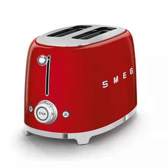 Smeg TSF01RDEU toustovač / topinkovač, 2 toasty, 6 úrovní opékání, zásuvka na drobky, styl 50. let, červená Smeg TSF01RDEU toustovač / topinkovač, 2 toasty, 6 úrovní opékání, zásuvka na drobky, styl 50. let, červená