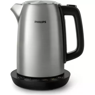 Philips HD9359/90 rychlovarná konvice, 1.7 l, 2200 W, regulace teploty, černá / stříbrná