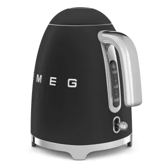 Smeg KLF03BLMEU, rychlovarná konvice, 1, 7 l, (7 šálků), 2400 W, styl 50. let, matná černá Smeg KLF03BLMEU, rychlovarná konvice, 1, 7 l, (7 šálků), 2400 W, styl 50. let, matná černá
