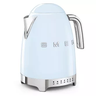 Smeg KLF04PBEU rychlovarná konvice, 1, 7 l (7 šálků), 2400 W, styl 50. let, řízení teploty, 7 programů, pastelově modrá Smeg KLF04PBEU rychlovarná konvice, 1, 7 l (7 šálků), 2400 W, styl 50. let, řízení teploty, 7 programů, pastelově modrá