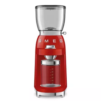 Smeg CGF11RDEU mlýnek na kávu, 150 W, nastavitelná hrubost, nerezový mlýnek, nádoba z tritanu, červený Smeg CGF11RDEU mlýnek na kávu, 150 W, nastavitelná hrubost, nerezový mlýnek, nádoba z tritanu, červený
