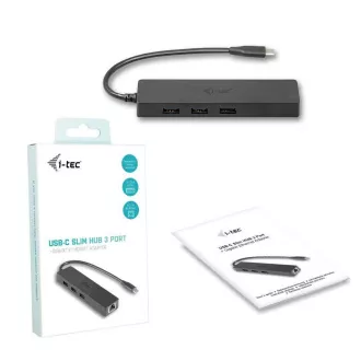 i-tec USB-C 3.1 Slim 3-portový HUB + RJ-45 i-tec USB-C 3.1 Slim 3-portový HUB + RJ-45