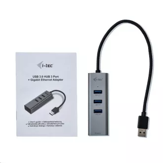 i-tec USB 3.0 Metal HUB 3 Port + Gigabit Ethernet Adapter i-tec USB 3.0 Metal HUB 3 Port + Gigabit Ethernet Adapter