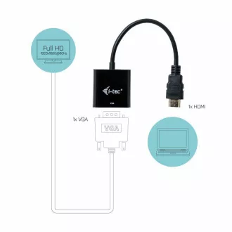i-tec HDMI na VGA kabel adaptér i-tec HDMI na VGA kabel adaptér