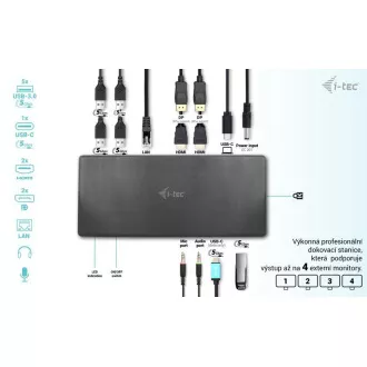 i-tec USB-C Quattro Display Docking Station s Power Delivery 85 W
