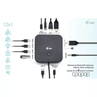 i-tec USB-C HDMI + Dual DP Docking Station + Power Delivery 100 W i-tec USB-C HDMI + Dual DP Docking Station + Power Delivery 100 W