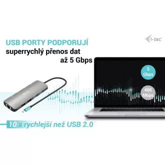 i-tec USB-C Metal Nano 2x HDMI Docking Station, PD 100W i-tec USB-C Metal Nano 2x HDMI Docking Station, PD 100W