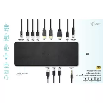 i-tec USB-C Triple 4K Display Docking Station Gen2 Pro, PD 100W