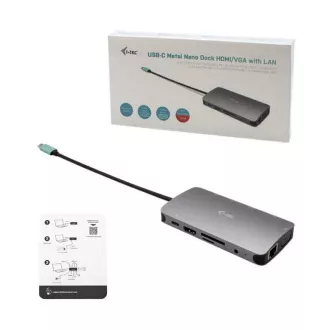 i-tec USB-C Metal Nano Dock HDMI/VGA with LAN + Power Delivery 100W + Charger 100W (bundle) i-tec USB-C Metal Nano Dock HDMI/VGA with LAN + Power Delivery 100W + Charger 100W (bundle)