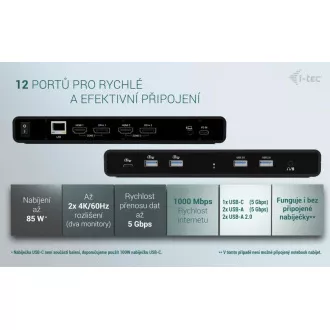 i-tec Universal Dual 4K Display Docking Station, Power Delivery 85W i-tec Universal Dual 4K Display Docking Station, Power Delivery 85W