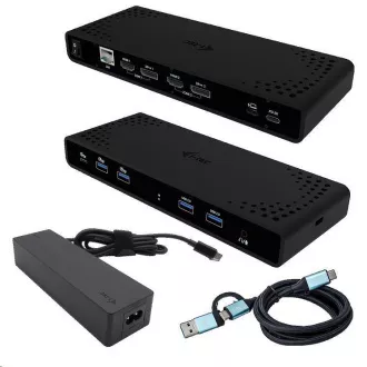 i-tec Universal Dual 4K Display Docking Station, Power Delivery 85W + i-tec USB-C Charger 100W i-tec Universal Dual 4K Display Docking Station, Power Delivery 85W + i-tec USB-C Charger 100W