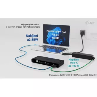 i-tec Universal Dual 4K Display Docking Station, Power Delivery 85W + i-tec USB-C Charger 100W i-tec Universal Dual 4K Display Docking Station, Power Delivery 85W + i-tec USB-C Charger 100W