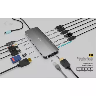 i-tec USB-C Metal Nano 3x Display Dock, 2x HDMI 1x USB-C video, PD 140W + Universal Charger 140 W i-tec USB-C Metal Nano 3x Display Dock, 2x HDMI 1x USB-C video, PD 140W + Universal Charger 140 W