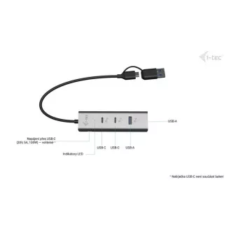 i-tec Universal Charging Metal HUB 2x USB-C + 2x USB-A Port, PD 85W